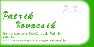 patrik kovacsik business card